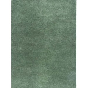 Solid Sage Green Modern Handmade Area Rug Minimalist Wool Carpet for <b>Bedroom</b> Living Room Contemporary Home Style Decor Designer - Product Image 1