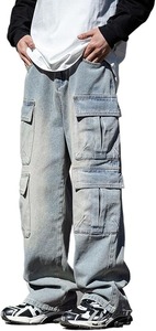 Men's Plus Size Tall Big <b>Waist</b> <b>Elastic</b> Zip Fly Button Front Wide Leg Casual <b>Jeans</b> Woven Spring Eco-Friendly Mid Rise Ripped - Product Image 1