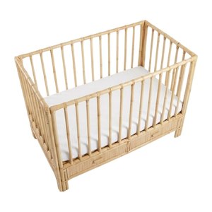 High Quality Rattan Baby Cot <b>Bed</b> With Drawers Toddler Furniture Nursery Room Kids Room Wholesale Price Factory Sale Cheap - Product Image 1