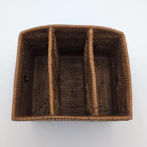 Panier porte-revues en rotin, panier divisé pour livres et dépliants, accessoires de bureau pour bureau - Product Image 2