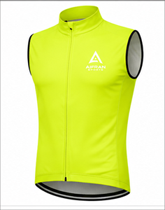 Gilet de cyclisme jaune fluorescent sans manches, maillot de vélo coupe-vent respirant à séchage rapide pour la conduite sur route - Product Image 1