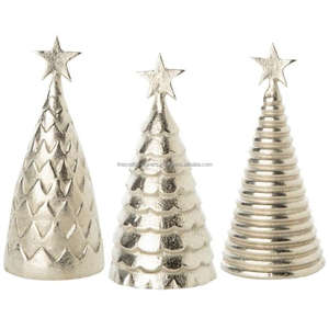Objeto navideño de metal fundido de Calidad exclusiva, modelos sólidos de árbol de Navidad en 3 diseños diferentes a precio competitivo - Product Image 1