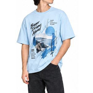 Camisetas de Algodón con Estampado Gráfico para Hombre, Diseño Personalizado, Cuello Redondo, Manga Corta, Ropa Casual Urbana, OEM ODM, 100% Algodón - Product Image 1