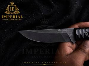 Cuchillo Táctico Fijo Imperial Enterprises Hecho a Mano Personalizado, Punta de Clip Afilada, Hoja Recta, Acero con Alto Contenido de Carbono, Mango de Micarta, 8 Pulgadas - Product Image 5