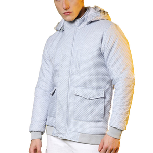 OEM Custom Men Plus Size Winter Quilted <b>Jacket</b> Waterproof Windbreaker Zipper Hoodie Embroidered Casual Snow Wear puffer hiking - Product Image 1
