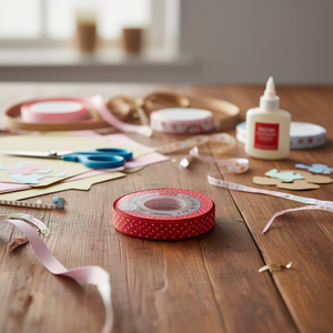 Nastro rosso a pois Ilan da 1,5 cm, 25 iarde, per decorazioni e lavori artigianali - Product Image 2