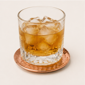 Handcrafted Set Of 4 Pure Hammered Copper Coasters For Moscow Mule Mugs Vintage Round Metal Drink <b>Mats</b> for Home <b>Bar</b> and Tabletop - Product Image 2