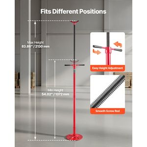Supporto Sottocarro per Sollevamento Auto con Capacità di 3/4 Tonnellate (1653 Libbre), Montato su Cuscinetti, con Intervallo di Sollevamento di 54.02\"-83.86\" - Product Image 3