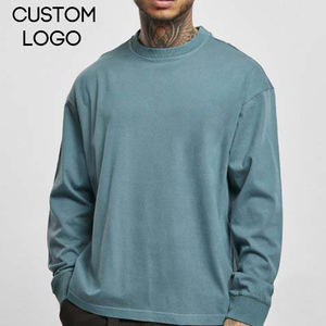 เสื้อยืดโอเวอร์ไซส์ผู้ชาย แขนยาว ผ้าฝ้าย 100% อย่างยั่งยืน ทรงหลวม คุณภาพดีเยี่ยม ตอบโจทย์ความต้องการสูง - Product Image 1