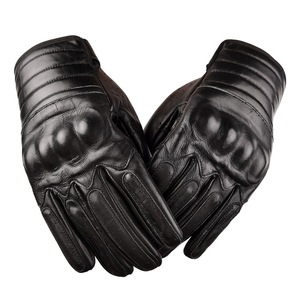 Guantes de Motocicleta de Cuero Genuino Vintage para Hombre, Guantes Deportivos de Protección para Ciclismo y Carreras - Product Image 4