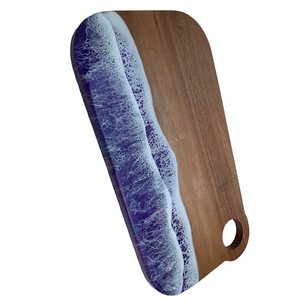 High Quality Wooden Resin Coaster Epoxy Coasters for Drinks Custom Coasters Luxury Blue Resin <b>Set</b> 2026 Trending - Product Image 6