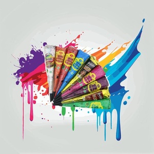 กรวยเฮนน่าอินเดียแบบกึ่งถาวรสำหรับเพ้นท์ร่างกาย ลายสักชั่วคราว สีมารูนสำหรับเพ้นท์แขนและร่างกาย - Product Image 1
