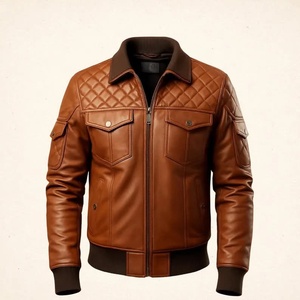 Veste en cuir de haute qualité pour hommes, très élégante et stylée - Product Image 1