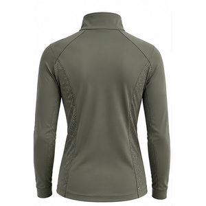 Chemise d'équitation pour homme à col zippé, manches longues, respirante, anti-transpiration, séchage rapide, extensible dans les 4 sens, personnalisable - Product Image 2