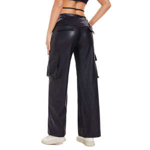 Jeans Casuales de Invierno para Mujer PIHA SPORTS, Negros, de Cuero Genuino, Cintura Media, Corte Ajustado, Levanta Glúteos, Antiarrugas y Resistentes al Viento - Product Image 6