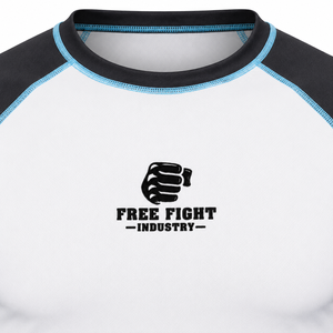 Haut de sport homme à manches longues Free Fight Industry, blanc, noir, bleu, séchage rapide, UPF50+, écologique, pour entraînement MMA BJJ - Product Image 6