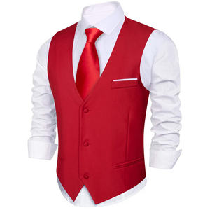 Gilet décontracté personnalisé pour homme, à carreaux, col en V, coupe ajustée, en tissu peigné écologique, idéal pour superposition de costumes formels ou professionnels - Product Image 2