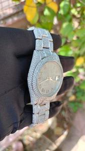 Montre de luxe sertie de diamants, entièrement ornée de chiffres, pour homme, en acier inoxydable, pour homme et femme - Product Image 4