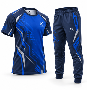 เสื้อยืดและกางเกงสำหรับเด็กเยาวชน ชุดกีฬาอีสปอร์ต |   การพิมพ์แบบซับลิเมชั่นสีน้ำเงินและรูปแบบสีที่หลากหลายหกสี |   ผู้ผลิต OEM ODM |   เอ็กซ์ สปอร์ตส์ ซิตี้ | - Product Image 3