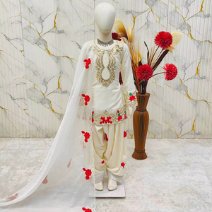 Nouvelle collection tendance : Ensemble haut, salwar et dupatta de créateur pour soirée* - Product Image 1