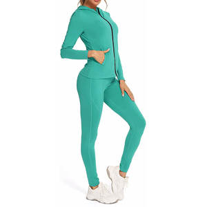 เสื้อแจ็คเก็ตออกกำลังกายแบบซิปยาวสำหรับวิ่ง โยคะ ฟิตเนส กีฬา ยิม  สำหรับผู้หญิง  ผ้าโพลีเอสเตอร์ ไนลอน คุณภาพสูง - Product Image 1