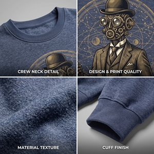 เสื้อสเวตเชิ้ตผ้าฟลีซคอกลมแบบยูนิเซ็กซ์ สีเขียวอมฟ้า ทรงปกติ พิมพ์ลาย สวมใส่สบายๆ สำหรับฤดูใบไม้ผลิ กันลม ระบายอากาศได้ดี เป็นมิตรกับสิ่งแวดล้อม - Product Image 6