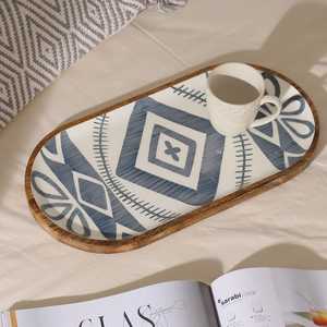 Bandeja ovalada de madera premium para la elegancia diaria y tabla de servir de madera para chocolate con acabado pulido liso. - Product Image 2