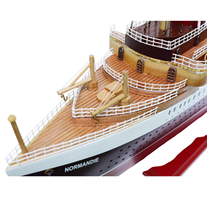 Maqueta de Barco de Madera de Cedro Normandín Hecha a Mano, Decoración de Pared Pintada de Estilo Náutico OMH C003 80Lx29.2Wx11.4H Cm - Product Image 5