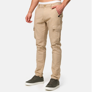 Men's Khaki Cargo <b>Pants</b> Straight Fit Multiple Pockets Canvas Material Casual Style Midweight Cotton Breathable <b>Summer</b> Wear - Product Image 4