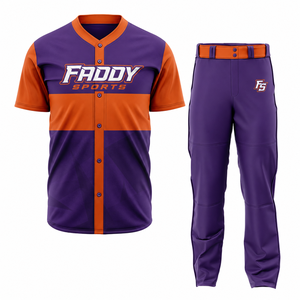 Uniforme de baseball personnalisé sublimé, tenue de sport complète pour équipe, vêtements de sport pour hommes, respirant, séchage rapide, maillot de baseball avec pantalon, vente en gros - Product Image 1