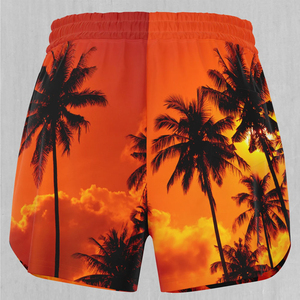 Shorts Deportivos de Cintura Alta con Estampado de Hongos para Mujer, Tejidos en Poliéster con Sublimación, Ribete de Encaje, Secado Rápido - Product Image 2