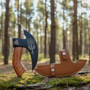 Couteau à pizza Viking en acier de haute qualité, hache pour le camping, découpe de viande et de pizza, vente en gros, professionnel, personnalisé, fait main, très demandé - Product Image 1