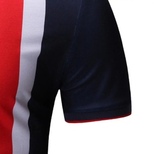 Chemise décontractée pour homme en polyester/coton tricoté gris foncé, écologique, à manches courtes, couleur unie, boutonnée, coupe classique - Product Image 6