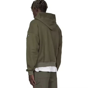 Sweat à capuche oversize pour homme, effet vieilli, style streetwear vintage, en molleton de coton, fournisseur en gros - Product Image 2