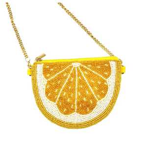 Monedero Cuadrado Ligero Hecho a Mano con Cuentas y Flores, Verde, Naranja, Amarillo, con Cremallera, Bordado Artesanal - Product Image 2