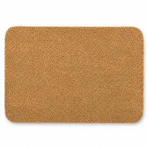 Tapis de porte rectangulaire en PVC touffeté en fibre de coco, fait main, à boucles, couleur unie, antidérapant avec envers en caoutchouc, tissé uni, pour usage domestique, épaisseur 0,6-1 pouce - Product Image 1