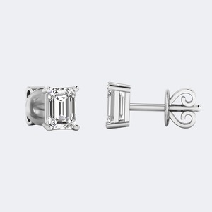 1.00 CTW Lab Grown Diamond <b>Emerald</b> Shape Brilliant Cut <b>Earrings</b> For Women 9K 14K 18K <b>Gold</b> Luxury E F Color VS VVS Fine Jewelry - Product Image 5