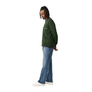 Jean en denim coupe droite pour homme, délavé moyen, coupe classique, décontracté, pour l'automne, en coton, couleur unie - Product Image 2