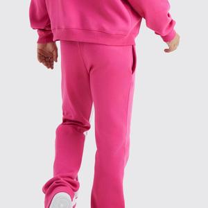 Designer Custom Man Stacked Flared Jogger <b>Sweatpants</b> and Hoodie <b>Set</b> Sweat Suit Puff Print Baggy Oversize Tracksuit - Product Image 5