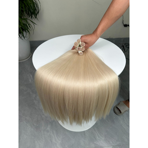 Extensiones de Cabello Rubio Platino al por Mayor, Cabello Humano Virgen Vietnamita Liso Extremo de Doble Trama 613 al por Mayor - Product Image 3