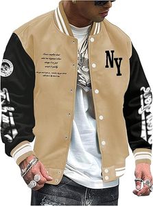 Veste d'hiver confortable pour homme, style Letterman, col montant, logo frontal, coupe-vent, haute qualité, écologique, séchage rapide, respirante - Product Image 6