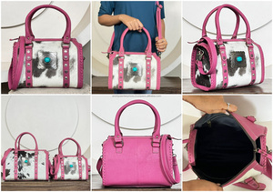 Bolso de viaje de cuero genuino con diseño nuevo 2026, estilo Speedy, de piel de vaca con pelo, para mujer - Product Image 3