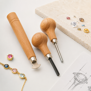 Juego de 3 Herramientas para Engastar Piedras de Joyería: Empujador de Bisel de Punta Cuadrada, Empujador de Puntas Ranuradas y Rodillo de Bisel para Fabricación de Joyas - Product Image 6