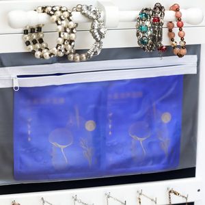 1-Shelf Wooden Floor Type 3-Color LED Mirror Lamp 8 White Interior Beads for Jewelry Storage Makeup Vanities Cabinet - Product Image 5