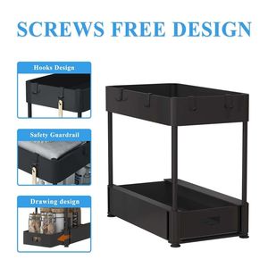 2 Ensembles d'Organiseurs de Tiroirs pour Cuisine et Salle de Bain, Solution de Rangement et d'Organisation Sous Évier - Product Image 4
