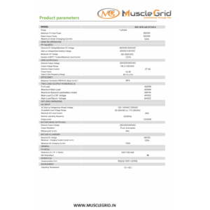 Biến tần lai ghép năng lượng mặt trời MuscleGrid 6KW 48V Solar Star (Trực tiếp nối lưới điện + Ngoại lưới điện) - Product Image 2