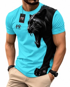 Camiseta de Cuello Redondo para Hombre, Estilo 2026, de Alta Calidad, con Logotipo Impreso en DTF Personalizado, Color Personalizado, Ecológica, Transpirable y de Corte Cuadrado - Product Image 3