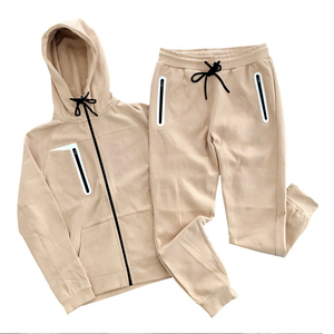 FARSH INTERNATIONAL Winters Eco-Friendly Breathable Waterproof Men's Casual Solid Plus Size Hooded <b>Polyester</b>/Cotton <b>Tracksuit</b> - Product Image 1