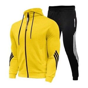 Ensemble de survêtement deux pièces pour homme, sweat à capuche zippé, veste zippée intégrale, pantalon de jogging, vêtements de sport décontractés - Product Image 2