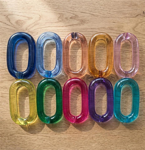 FAIZA CRAFT Matte Polish Colorful Large Transparent Eco-Friendly Resin Handmade Modern Chain Links Wall Hanging <b>Decor</b> DIY - Product Image 4